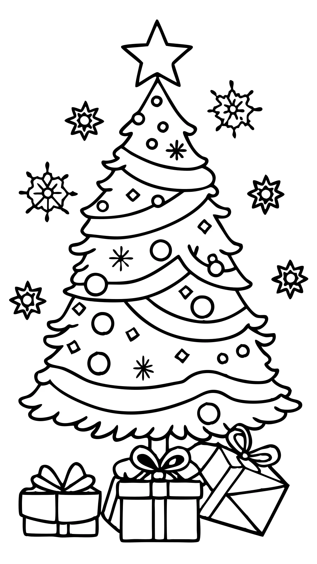 xmas tree coloring page